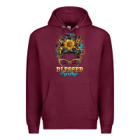 Burgundy blessed mama messy bun Premium Hoodie - BarkalooDesign