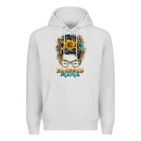 Dove Grey blessed mama messy bun Premium Hoodie - BarkalooDesign