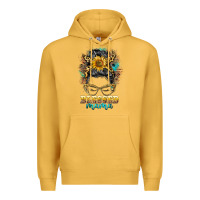Mustard blessed mama messy bun Premium Hoodie - BarkalooDesign