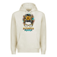 Oatmeal Heather blessed mama messy bun Premium Hoodie - BarkalooDesign