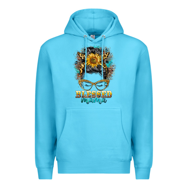 Blessed Mama Messy Bun Premium Hoodie by BarkalooDesign | Teevron