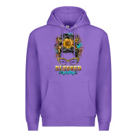 Purple blessed mama messy bun Premium Hoodie - BarkalooDesign