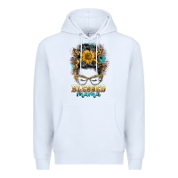 White blessed mama messy bun Premium Hoodie - BarkalooDesign
