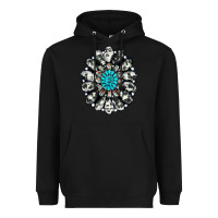 Black cowhide aztec gemstone Heavyweight Hoodie - RanaPortraitStore
