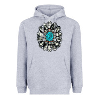 Heather Grey cowhide aztec gemstone Heavyweight Hoodie - RanaPortraitStore