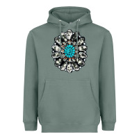 Sage cowhide aztec gemstone Heavyweight Hoodie - RanaPortraitStore