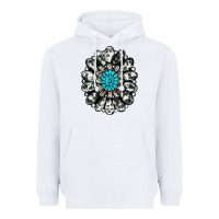 White cowhide aztec gemstone Heavyweight Hoodie - RanaPortraitStore