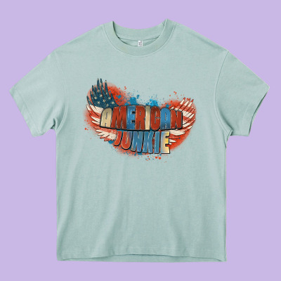 American Junkie 4th Of July Heavy Core Tee Designed By Fadigitalartstudio