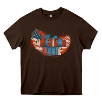 Chocolate Brown American junkie 4th of july Heavy Core Tee - FaDigitalArtStudio