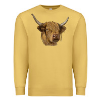 Antique Gold highland cow Premium Sweatshirt - RanaPortraitStore