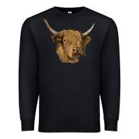 Black highland cow Premium Sweatshirt - RanaPortraitStore