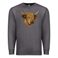 Charcoal Heather highland cow Premium Sweatshirt - RanaPortraitStore