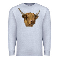 Heather Grey highland cow Premium Sweatshirt - RanaPortraitStore