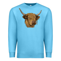 Ocean Blue highland cow Premium Sweatshirt - RanaPortraitStore