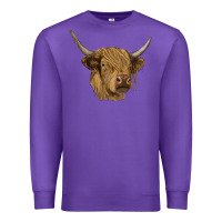 Purple highland cow Premium Sweatshirt - RanaPortraitStore