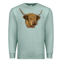 Seafoam highland cow Premium Sweatshirt - RanaPortraitStore