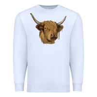 White highland cow Premium Sweatshirt - RanaPortraitStore