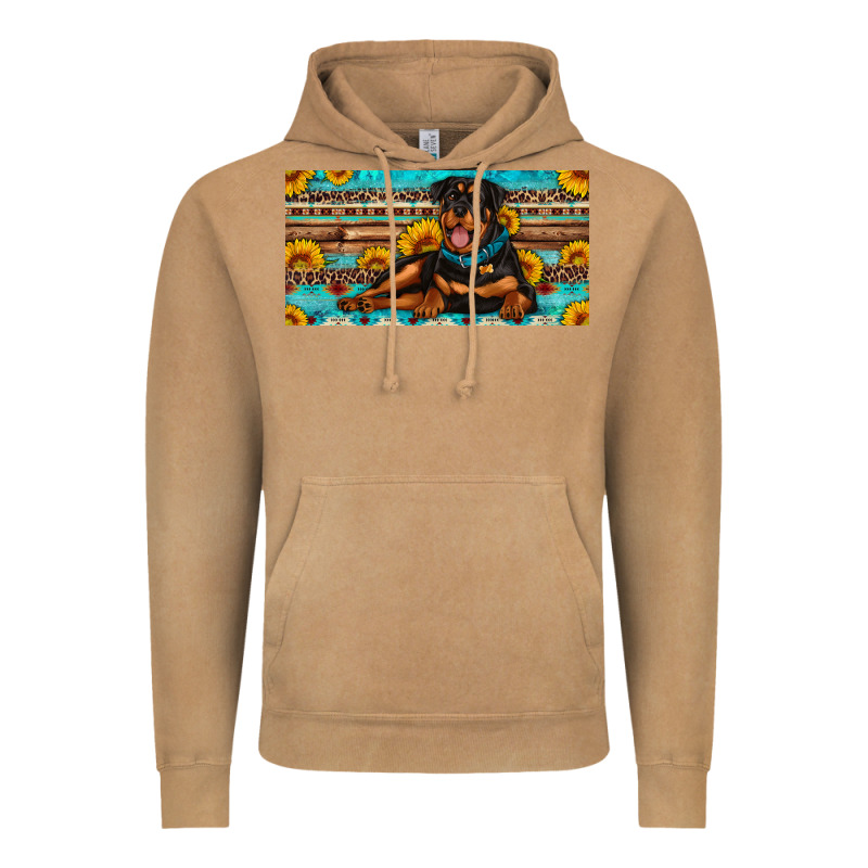 Rottweiler With Sunflowers License Plate Vintage Hoodie by Artiststas | Teevron