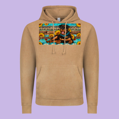 Rottweiler With Sunflowers License Plate Vintage Hoodie Designed By Artiststas