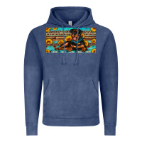 Vintage Denim rottweiler with sunflowers license plate Vintage Hoodie - Artiststas