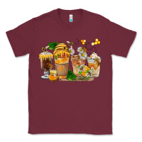 Burgundy Honey Bee Coffee Cups Classic Tee - FaDigitalArtStudio