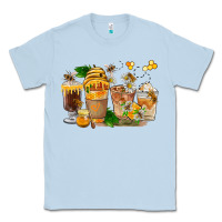 Dusty Blue Honey Bee Coffee Cups Classic Tee - FaDigitalArtStudio