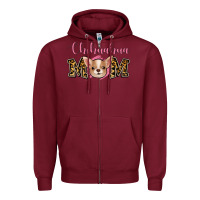 Burgundy Chihuahua Mom Zipper Hoodie - Jasminsmagicworld
