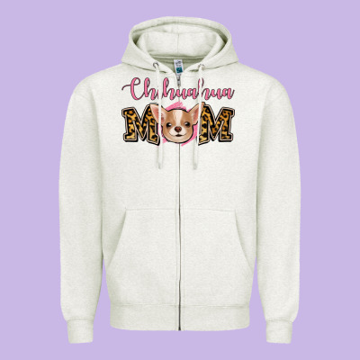 Chihuahua Mom Zipper Hoodie Designed By Jasminsmagicworld
