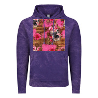Cloud Purple easter heifer with bunny ears seamless pattern Vintage Hoodie - Artiststas