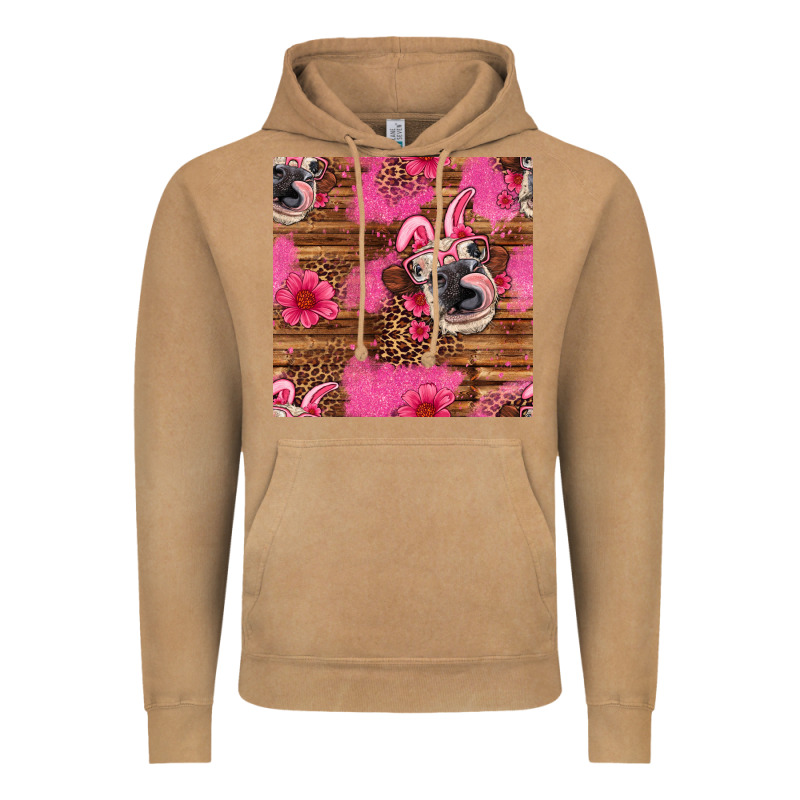 Easter Heifer With Bunny Ears Seamless Pattern Vintage Hoodie by Artiststas | Teevron