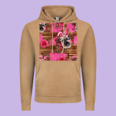 Easter Heifer With Bunny Ears Seamless Pattern Vintage Hoodie Designed By Artiststas