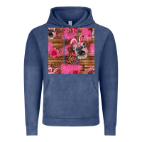 Vintage Denim easter heifer with bunny ears seamless pattern Vintage Hoodie - Artiststas