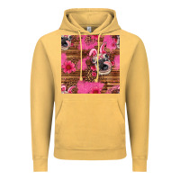 Vintage Mustard easter heifer with bunny ears seamless pattern Vintage Hoodie - Artiststas