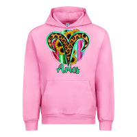 Fuchsia Pink Aries Zodiac Sign Sunflower Leopard Serape Urban Hoodie - RanaPortraitStore