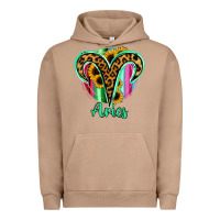 Pigment Burro Aries Zodiac Sign Sunflower Leopard Serape Urban Hoodie - RanaPortraitStore