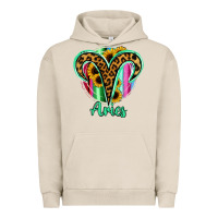 Pigment French Oak Aries Zodiac Sign Sunflower Leopard Serape Urban Hoodie - RanaPortraitStore
