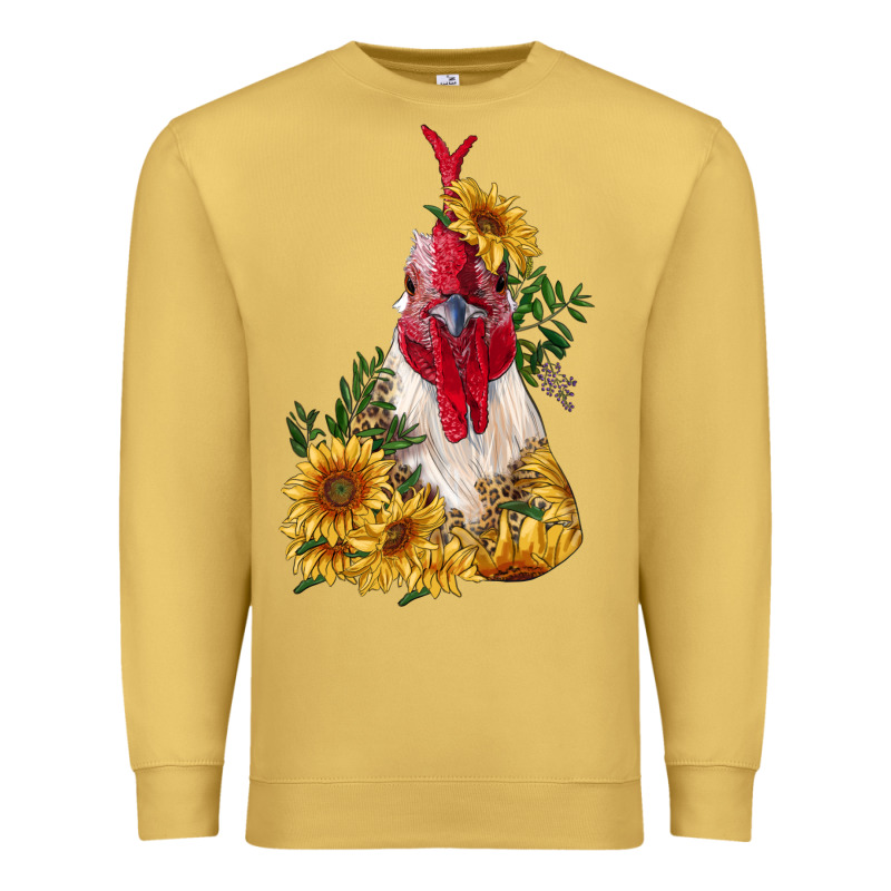 Sunflower Rooster With Leopard Premium Sweatshirt by RanaPortraitStore | Teevron