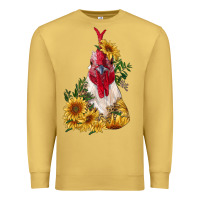 Antique Gold sunflower rooster with leopard Premium Sweatshirt - RanaPortraitStore