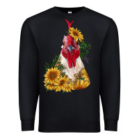 Black sunflower rooster with leopard Premium Sweatshirt - RanaPortraitStore
