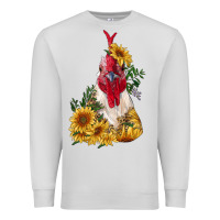 Dove Grey sunflower rooster with leopard Premium Sweatshirt - RanaPortraitStore