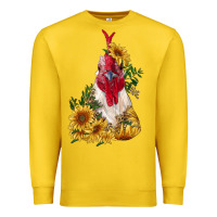 Lemon sunflower rooster with leopard Premium Sweatshirt - RanaPortraitStore