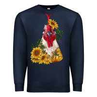 Navy sunflower rooster with leopard Premium Sweatshirt - RanaPortraitStore