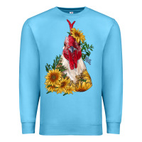 Ocean Blue sunflower rooster with leopard Premium Sweatshirt - RanaPortraitStore