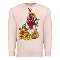 Pale Pink sunflower rooster with leopard Premium Sweatshirt - RanaPortraitStore