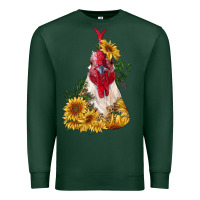 Sports Green sunflower rooster with leopard Premium Sweatshirt - RanaPortraitStore