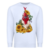 White sunflower rooster with leopard Premium Sweatshirt - RanaPortraitStore