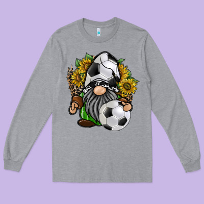 Soccer Gnome Long Sleeve Tee Designed By Racoondesign