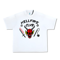 White hellfire club strangerthings Urban Heavy Tee - baoMotion