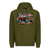 Army Green western tracktor Premium Hoodie - RanaPortraitStore