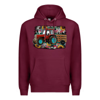 Burgundy western tracktor Premium Hoodie - RanaPortraitStore